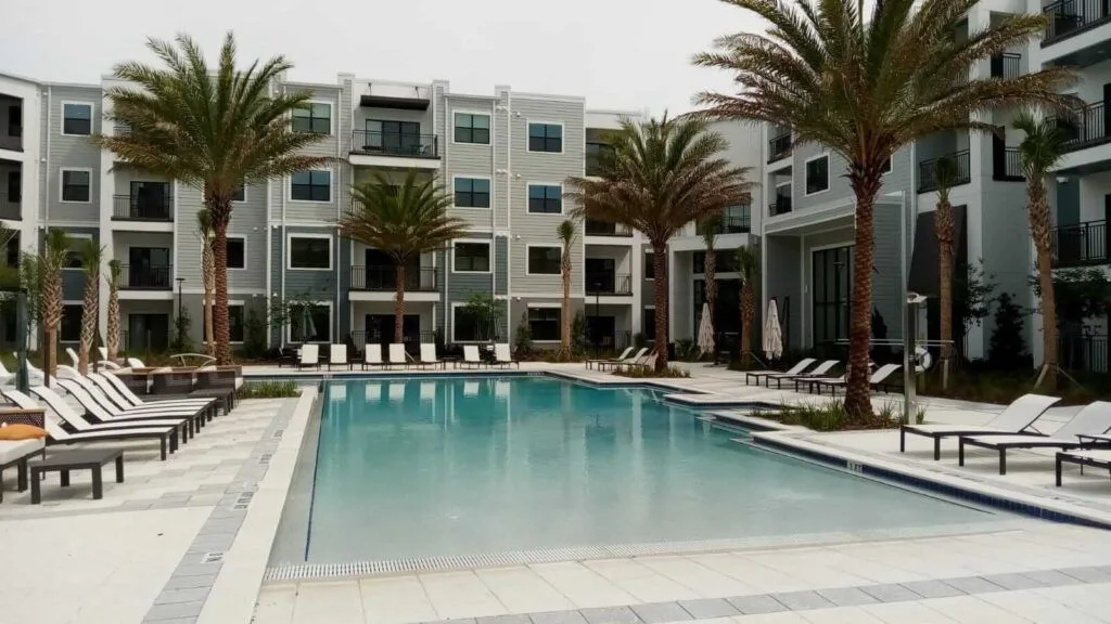 Exterior commercial painting of an apartment community in Gainesville, FL