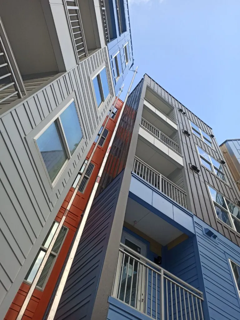 Stadium House apartments exterior commercial painting by HVR Painting