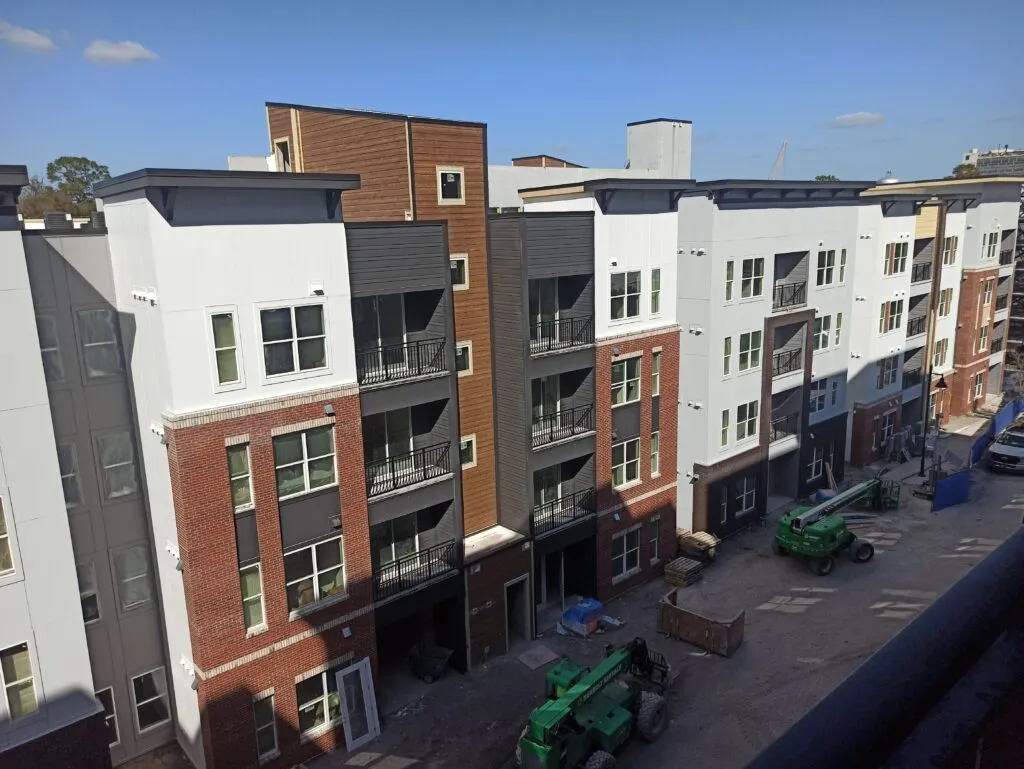 Stadium House apartments exterior commercial painting by HVR Painting