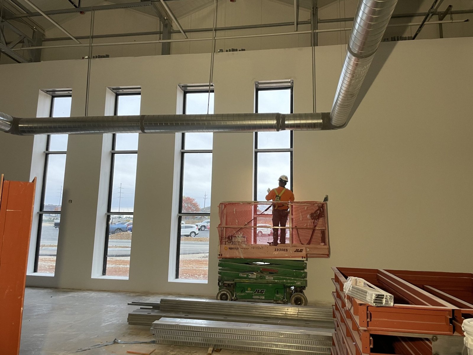 Interior painting of a commercial warehouse facility
